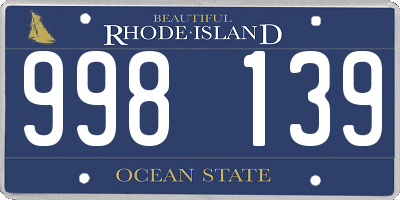 RI license plate 998139