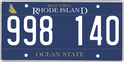 RI license plate 998140