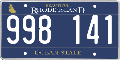 RI license plate 998141