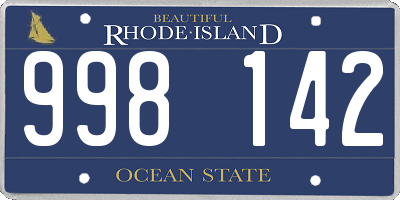 RI license plate 998142