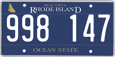 RI license plate 998147