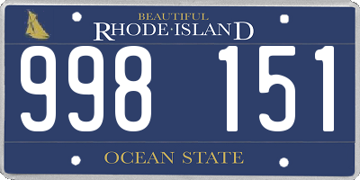 RI license plate 998151