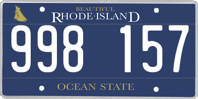 RI license plate 998157