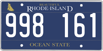 RI license plate 998161