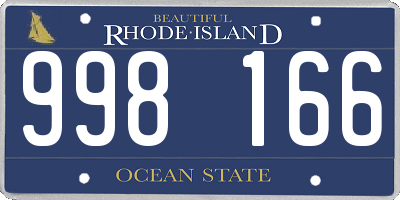 RI license plate 998166