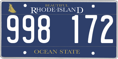RI license plate 998172