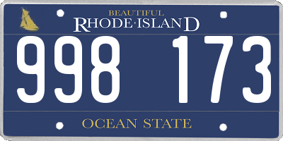 RI license plate 998173