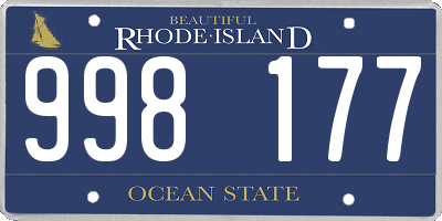 RI license plate 998177