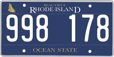 RI license plate 998178