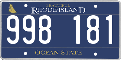 RI license plate 998181