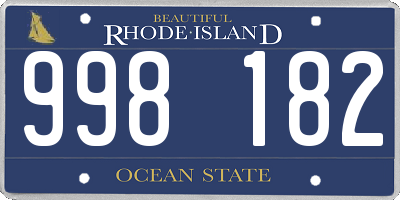 RI license plate 998182