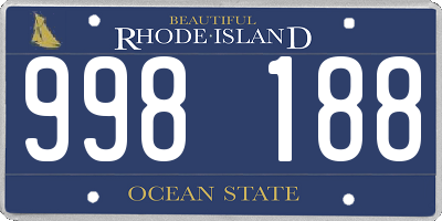 RI license plate 998188