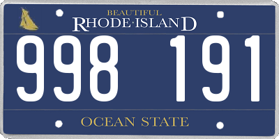 RI license plate 998191