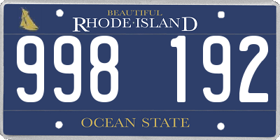 RI license plate 998192