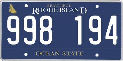 RI license plate 998194