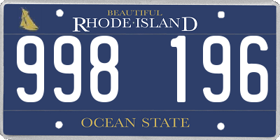 RI license plate 998196