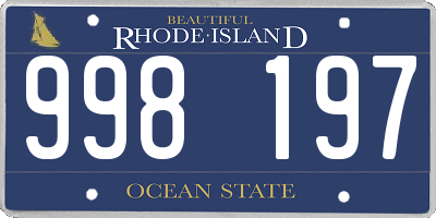 RI license plate 998197