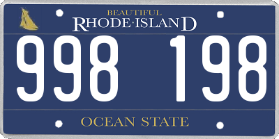 RI license plate 998198