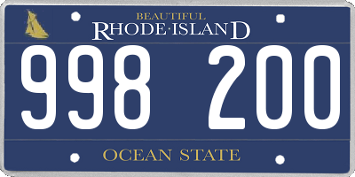 RI license plate 998200