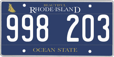 RI license plate 998203