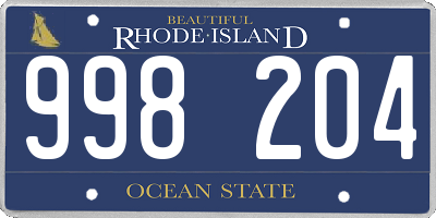 RI license plate 998204