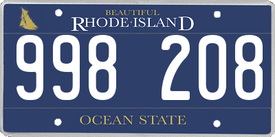 RI license plate 998208