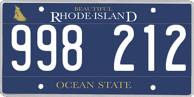 RI license plate 998212