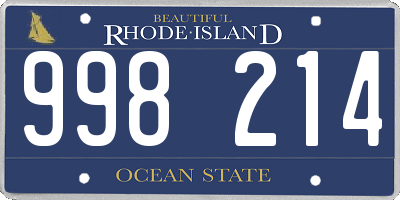 RI license plate 998214