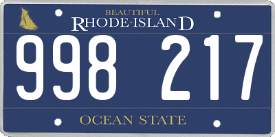 RI license plate 998217