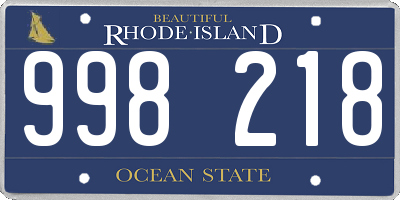 RI license plate 998218