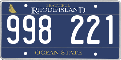 RI license plate 998221