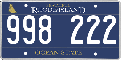 RI license plate 998222