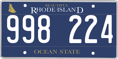 RI license plate 998224