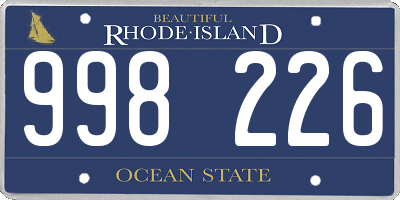 RI license plate 998226