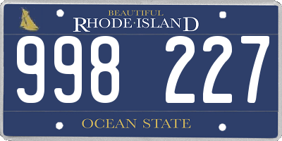 RI license plate 998227