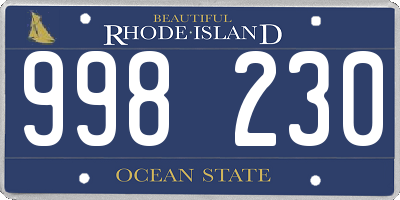 RI license plate 998230