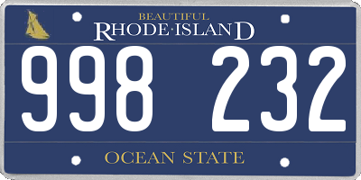 RI license plate 998232