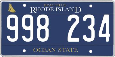 RI license plate 998234