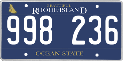 RI license plate 998236