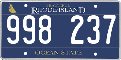 RI license plate 998237