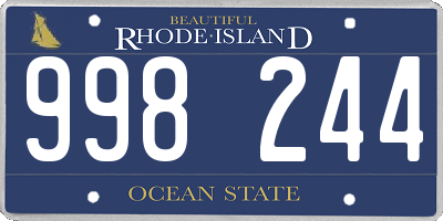 RI license plate 998244