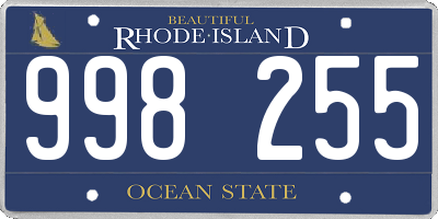 RI license plate 998255