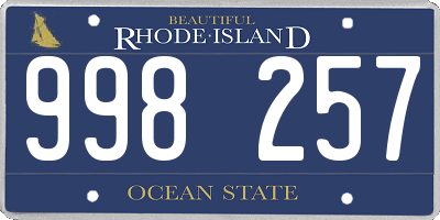 RI license plate 998257