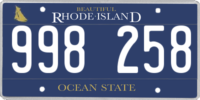 RI license plate 998258