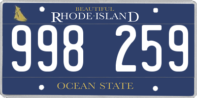 RI license plate 998259