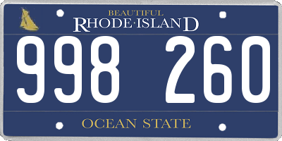 RI license plate 998260