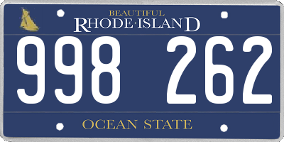 RI license plate 998262