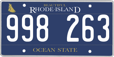 RI license plate 998263