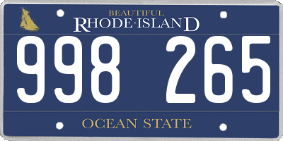 RI license plate 998265