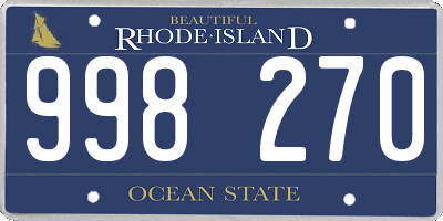 RI license plate 998270